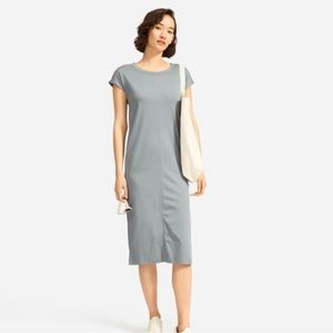 Everlane The Luxe Cotton Side Slit Tee Dress